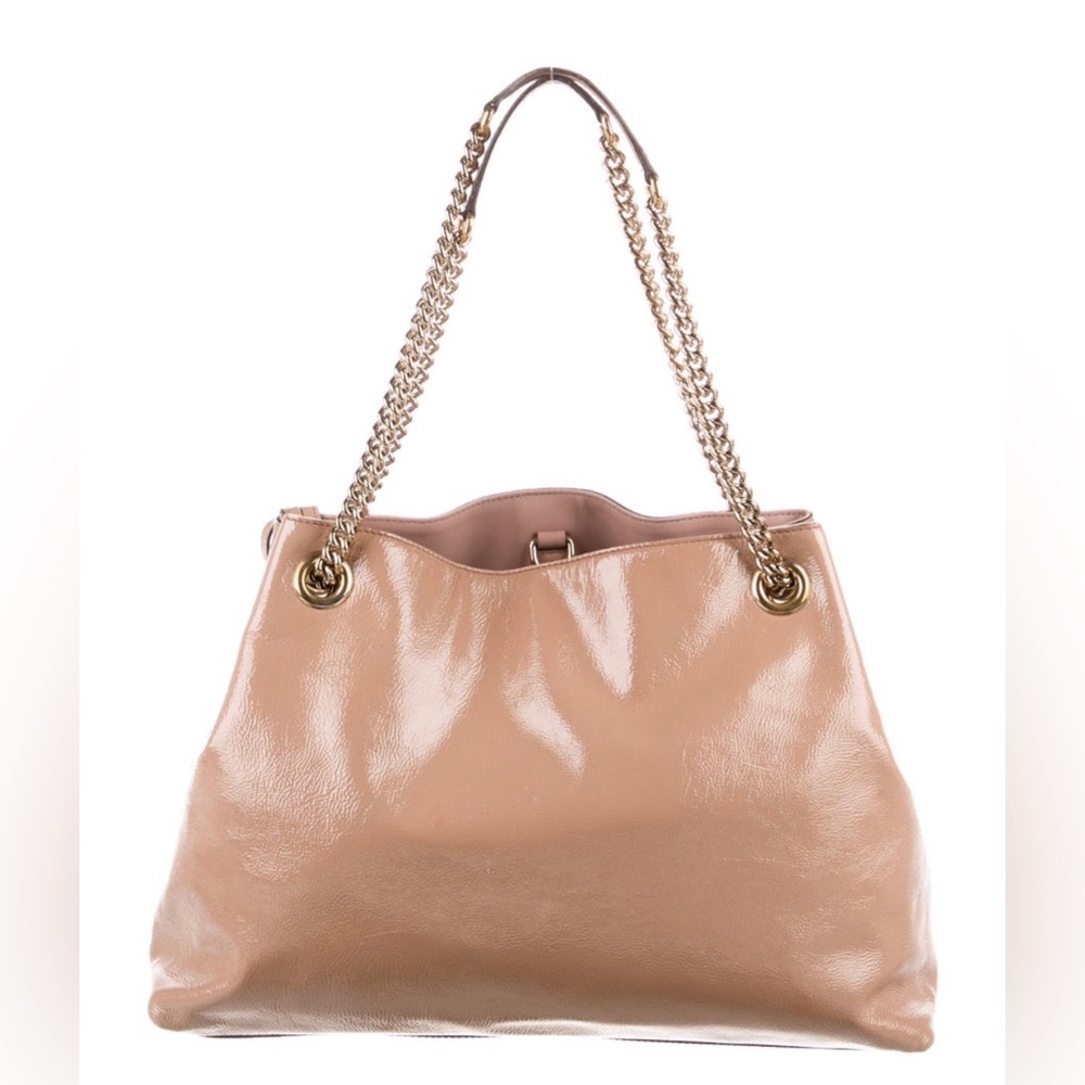 Gucci Beige/Tan Leather Double-G Shoulder Bag with Tassel - Picture 14 of 15
